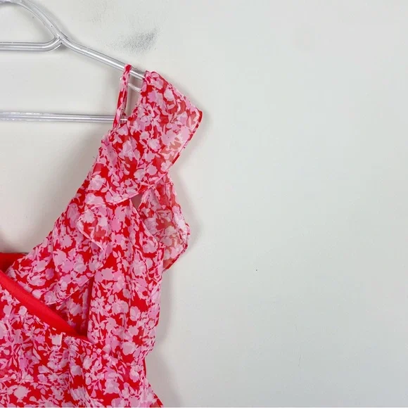 Lovers + Friends x Revolve Adley Valentine Pink Floral Ruffle Dress Size  Small
